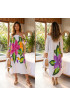 Hand Painted Rayon Off Shoulder Dress